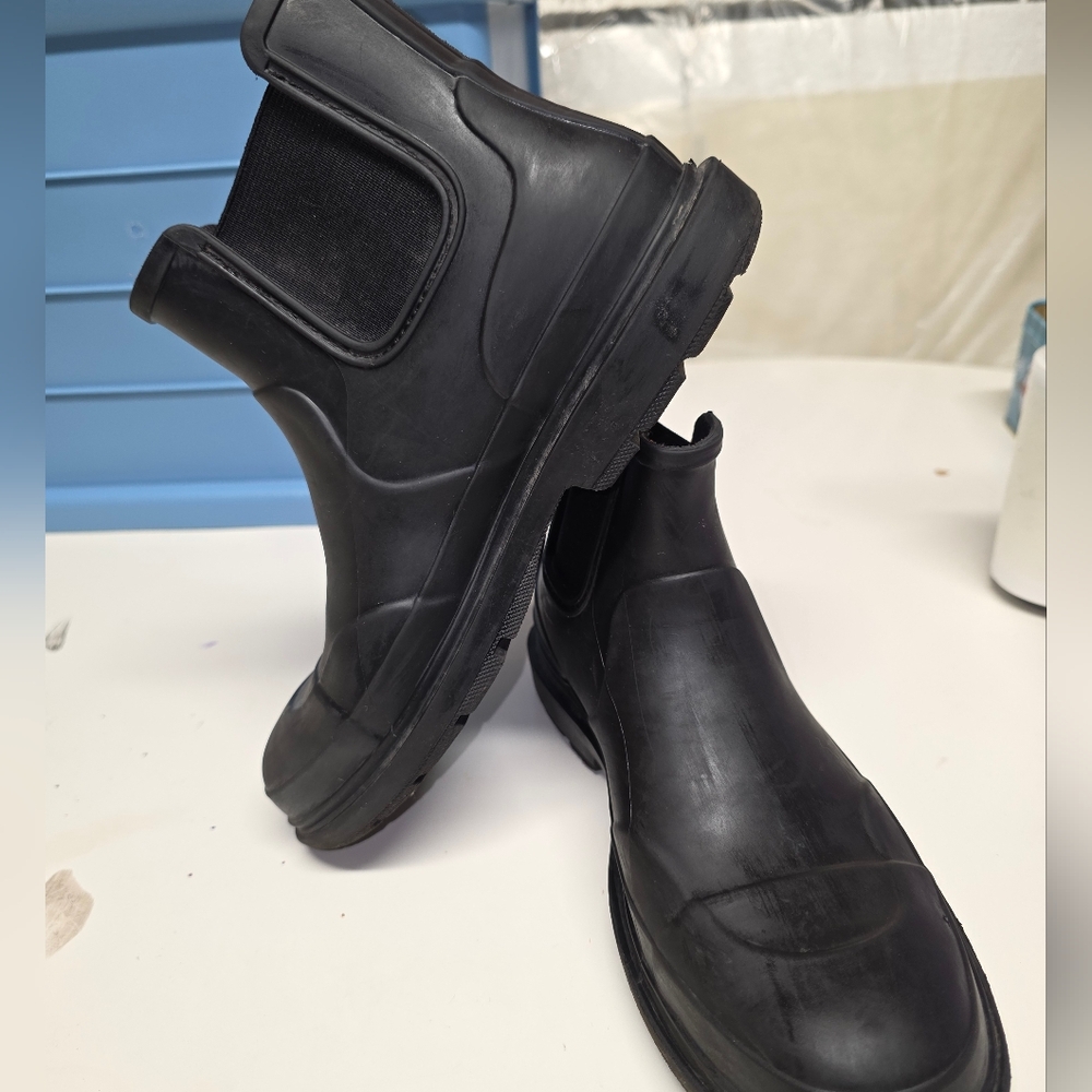 Zara Black Rain Boots EUR 36 9" 23 Cm